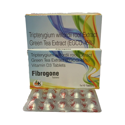 Product Name: Fibrogone, Compositions of Tripterygium wilfordii root Extract Green Tea Extract (EGCG:45 are Tripterygium wilfordii root Extract Green Tea Extract (EGCG:45 - MK Healthcare