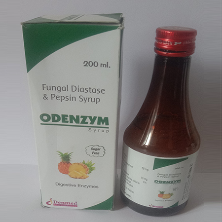 Product Name: Odenzym, Compositions of Fungal Diastase & Pepsin Syrup are Fungal Diastase & Pepsin Syrup - Denmed Pharmaceutical