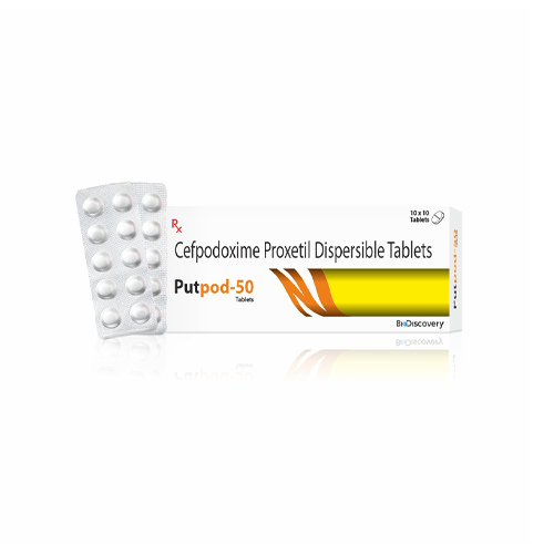 Product Name: Putpod 50, Compositions of Putpod 50 are Cefpodoxime Proxetil Dispersible Tablets - Biodiscovery Lifesciences Private Limited