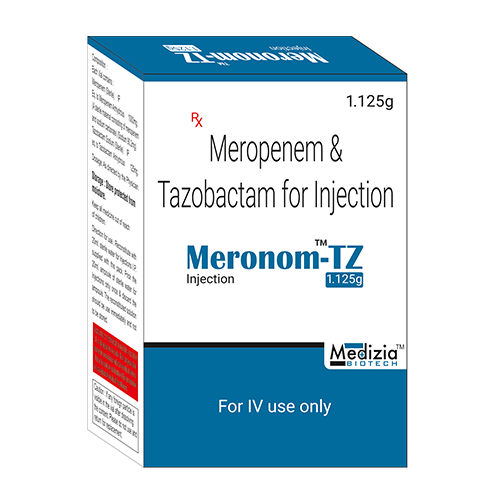 Product Name: Meronom TZ, Compositions of Meronom TZ are Meropenem & Tazobactam for injection - Medizia Biotech