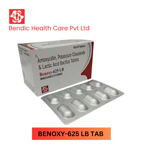 Product Name: BENOXY 625 LB, Compositions of Amoxycillin,Potassium Clavulanate & Lactic Acid Bacillus Tablets are Amoxycillin,Potassium Clavulanate & Lactic Acid Bacillus Tablets - Bendic Healthcare Private Limited