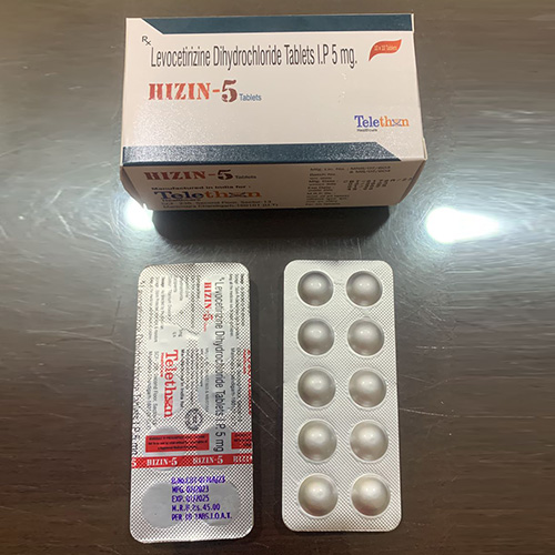 Product Name: HIZIN 5, Compositions of HIZIN 5 are Levocetinizine Dihydrochloride Tablets I.P 5 mg. - Telethon Healthcare