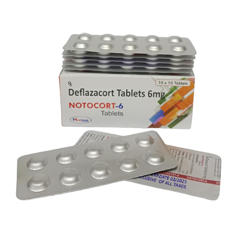 Product Name: Notocort 6, Compositions of Deflazacort Tablets 6 mg are Deflazacort Tablets 6 mg - Mediphar Lifesciences Private Limited