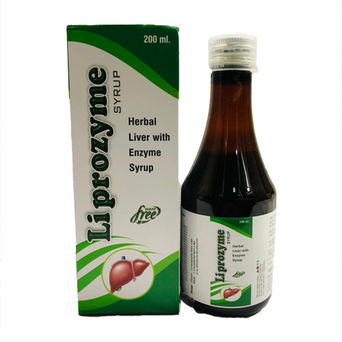 Product Name: Li prozyme, Compositions of Li prozyme are Herbal Liver with Enzyme Syrup - Zatropha Pharma