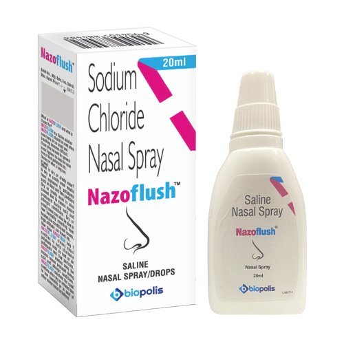 Product Name: NAZOFLUSH, Compositions of Sodium Chloride Nasal Spray Nazo Flush are Sodium Chloride Nasal Spray Nazo Flush - Biopolis Lifesciences Private Limited