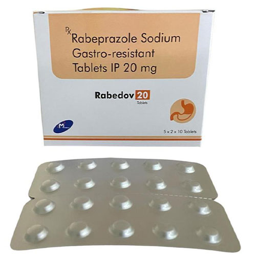 Product Name: Rabedov 20, Compositions of Rabeprazole Sodium Gastro Resistant are Rabeprazole Sodium Gastro Resistant - Mondove Biotech Pvt Ltd