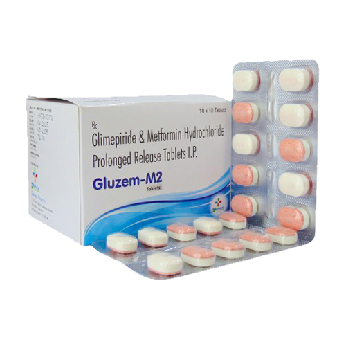 Product Name: Gluzem M2, Compositions of Gluzem M2 are Glimepiride & Metformin Hydrochloride Prolonged Release Tablets I.P - Zemax Pharma