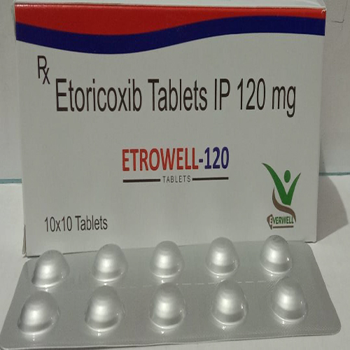 Product Name: ETROWELL 120 , Compositions of ETROWELL 120  are Etoricoxib Tablets IP 120 mg  - Everwell Pharma Private Limited