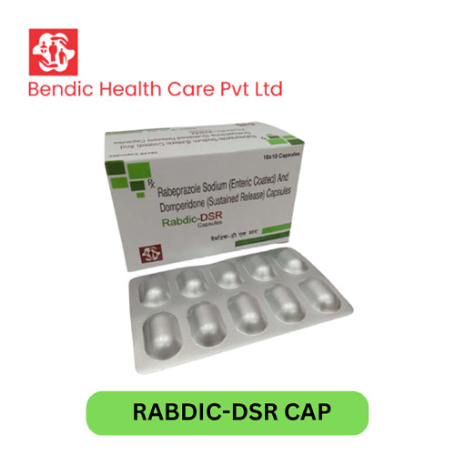 Product Name: Rabdic DSR, Compositions of Rabeprazole Sodium (Enteric Coated) And Domperidone (Sustained Release) Capsules are Rabeprazole Sodium (Enteric Coated) And Domperidone (Sustained Release) Capsules - Bendic Healthcare Private Limited