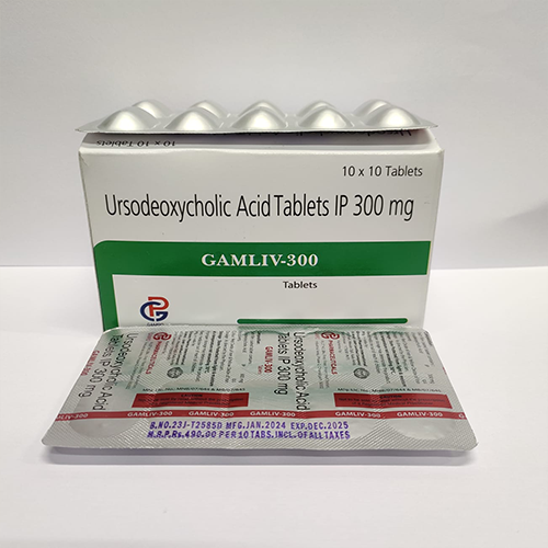 Product Name: GAMLIV 300, Compositions of GAMLIV 300 are Ursodeoxycholic Acid Tablets IP 300 mg  - Gamro Pharmaceuticals