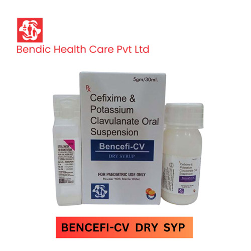 Product Name: BENCEFI CV, Compositions of BENCEFI CV are Cefixime & Potassium Clavulanate Oral Suspension - Bendic Healthcare Private Limited