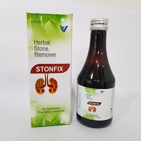 Product Name: STONFIX, Compositions of STONFIX are Herbal Stone Remover - Vindcare Lifesciences