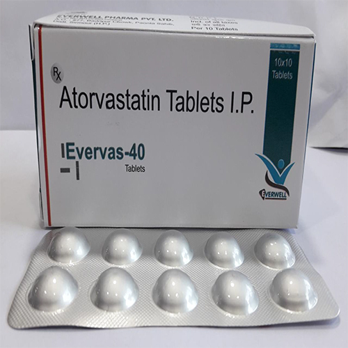 Product Name: Evervas 40 , Compositions of Evervas 40  are Atorvastatin Tablets I.P.  - Orange Biotech Private Limited