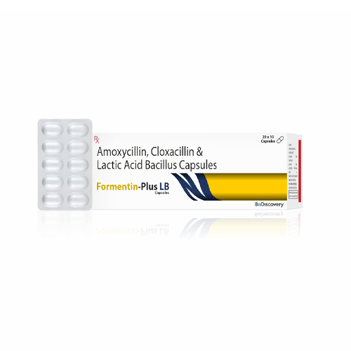 Product Name: Formentin Plus LB, Compositions of Formentin Plus LB are Amoxycillin, Cloxacillin & Lactic Acid Bacillus Capsules - Biodiscovery Lifesciences Private Limited