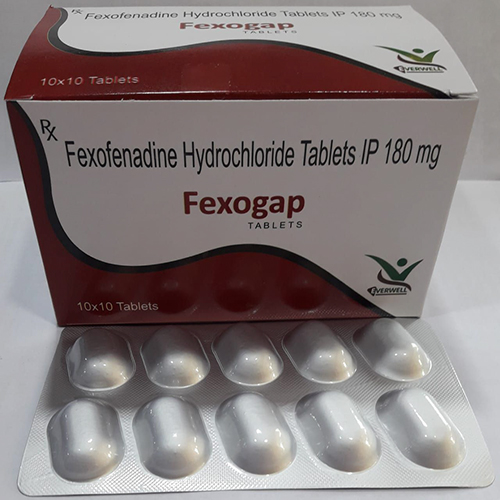 Product Name: Fexogap , Compositions of Fexogap  are Fexofenadine Hydrochloride Tablets IP 180 mg  - Everwell Pharma Private Limited