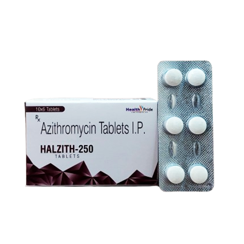 Product Name: HALZITH 250, Compositions of HALZITH 250 are Azithromycin Tablets I.P. - Health Pride