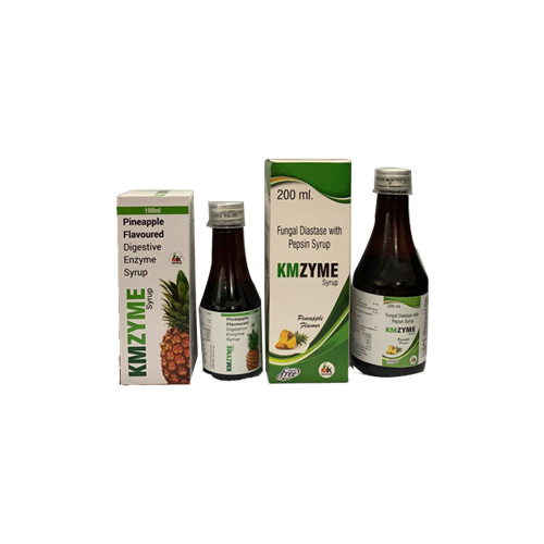 Product Name: KMZYME, Compositions of KMZYME are Fungal Diastase with Pepsin Syrup - MK Healthcare