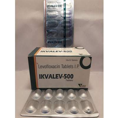 Product Name: Ikvalev 500, Compositions of Ikvalev 500 are Levofloxacin Tablets IP  - Ikvans Pharma