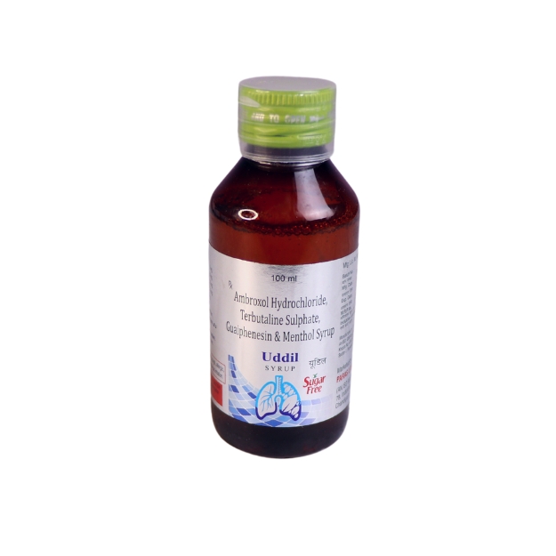 Product Name: UDDIL EXPT., Compositions of  AMBROXOL HYDROCHLORIDE -15 MG , GUAIPHENESIN-50 MG & TERBUTALINE SULPHATE-1.25 MG are  AMBROXOL HYDROCHLORIDE -15 MG , GUAIPHENESIN-50 MG & TERBUTALINE SULPHATE-1.25 MG - Paras Laboratories Ltd