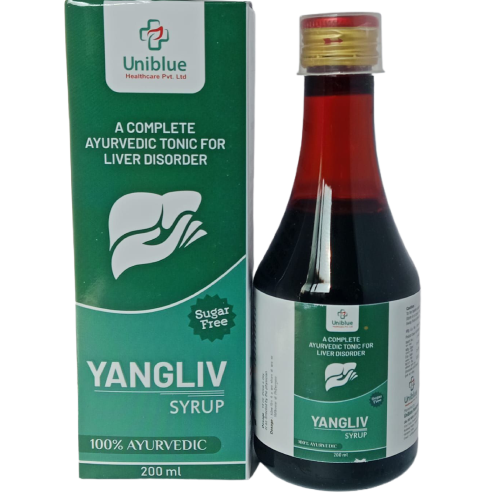 Product Name: YANGLIV, Compositions of YANGLIV are A COMPLETE AYURVEDIC TONIC FOR LIVER DISORDER - Uniblue Healthcare Private Limited