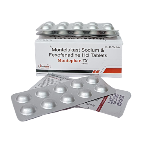 Product Name: Montephar FX, Compositions of Montephar FX are Montelukast Sodium and Fexoconazole HCL Tabelts - Mediphar Lifesciences Private Limited