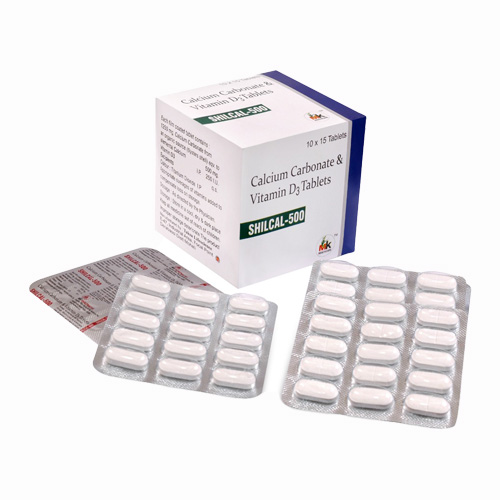 Product Name: SHILCAL 500, Compositions of SHILCAL 500 are Calcium Carbonate & Vitamin D3 Tablets - MK Healthcare