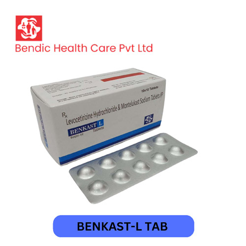 Product Name: BENKAST L, Compositions of Levocetirizine Hydrochloride & Montelukast sodium Tablets IP are Levocetirizine Hydrochloride & Montelukast sodium Tablets IP - Bendic Healthcare Private Limited