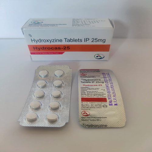 Product Name: Hydrocas 25, Compositions of Hydroxyzine Tablets Ip 25mg are Hydroxyzine Tablets Ip 25mg - Medicasa Pharmaceuticals