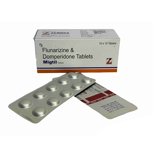 Product Name: Migtil, Compositions of Migtil are Flunarizine & Domperidone Tablets - Zerdia Healthcare Private Limited