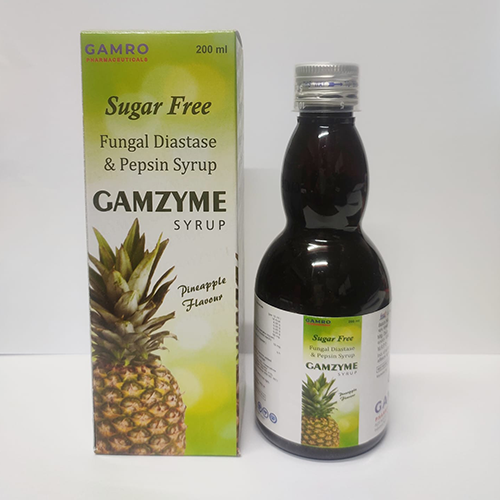 Product Name: Gamzyme , Compositions of Gamzyme  are Sugar free Fungal Diastase & Pepsin Syrup  - Gamro Pharmaceuticals