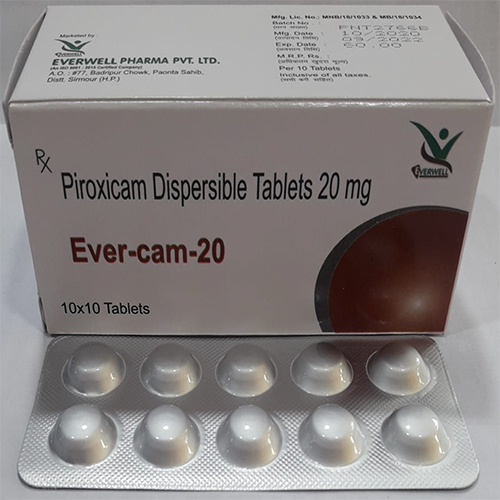 Product Name: Ever cam 20 , Compositions of Ever cam 20  are Piroxicam Dispersible Tablets 20 mg  - Orange Biotech Private Limited