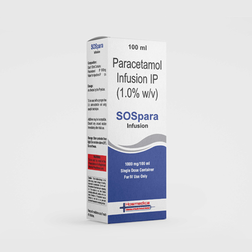 Product Name: SOSPARA, Compositions of SOSPARA are Paracetamol Infusion IP (1.0% W/V) - Health Biotech Limited