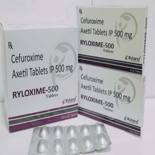 Product Name: Ryloxime 500, Compositions of Cefuroxime Axetil Tablets IP 500mg  are Cefuroxime Axetil Tablets IP 500mg  - Ryland Health Care