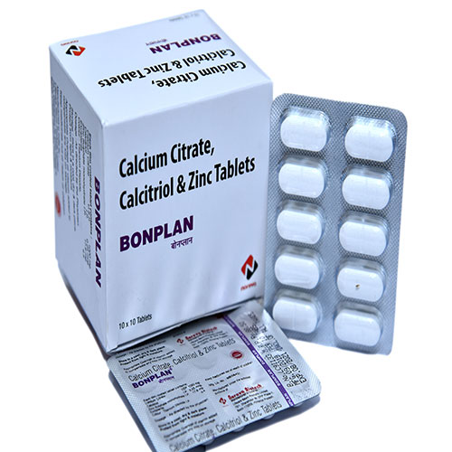 Product Name: Bonplan, Compositions of Bonplan are Caalcium Citrate Calcitriol Zinc - Noreva Biotech