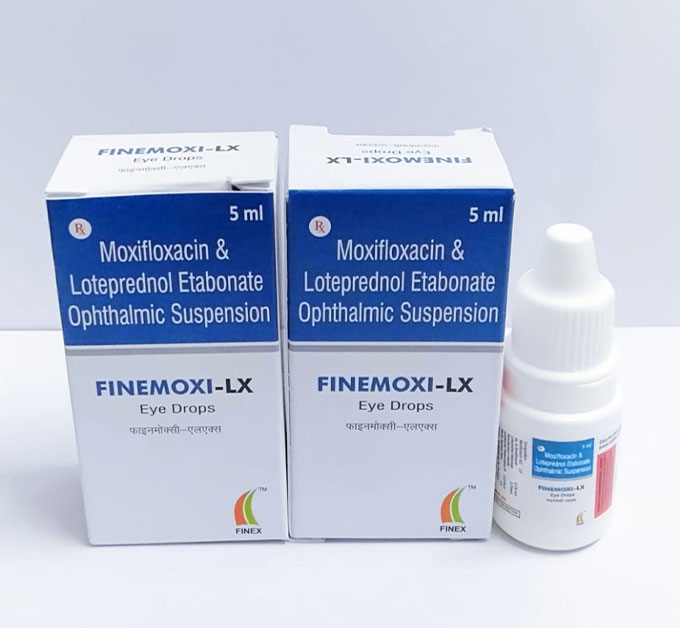 Product Name: Finemoxi LX, Compositions of Finemoxi LX are Moxifloxacin &  Loteprednol Etabonate Ophthalmic - Finex Lifecare Private Limited