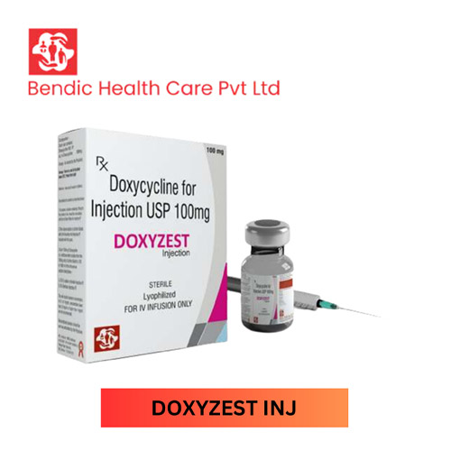 Product Name: DOXYZEST, Compositions of DOXYZEST are Doxycycline for Injection USP 100mg - Bendic Healthcare Private Limited