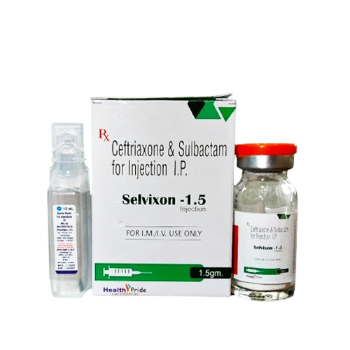 Product Name: SELVIXON 1.5, Compositions of SELVIXON 1.5 are Ceftriaxone & Sulbactam For Injection I.P. - Health Pride