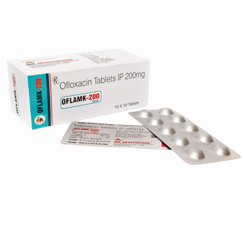 Product Name: OFLAMK 200, Compositions of Ofloxacin Tablets IP 200mg are Ofloxacin Tablets IP 200mg - MK Healthcare