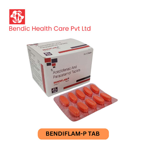 Product Name: BENDIFLAM P, Compositions of BENDIFLAM P are Aceclofenac and Paracetamol Tablets - Bendic Healthcare Private Limited