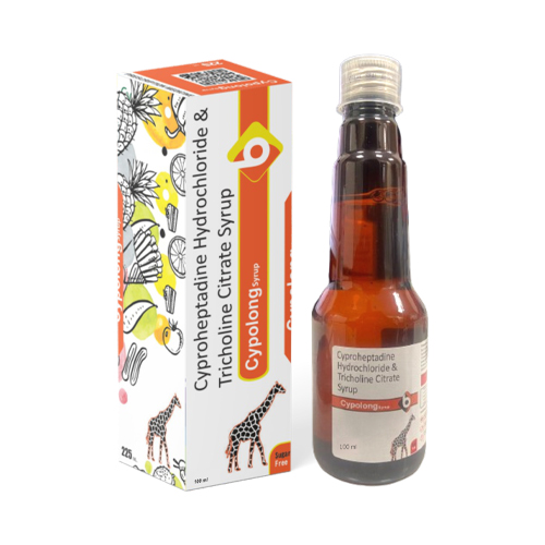 Product Name: CYPOLONG, Compositions of CYPOLONG are Cyproheptadine Hydrochloride,Tricholine Citrate Syrup - Biopolis Lifesciences Private Limited