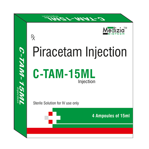 Product Name: C TAM 15ML, Compositions of piracetam Injection are piracetam Injection - Medizia Biotech