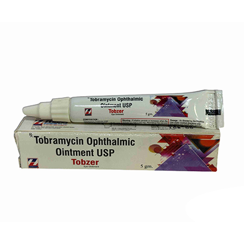 Product Name: Tobzer, Compositions of Tobzer are Tobramycin Ophthalmic Ointment USP - Zerdia Healthcare Private Limited