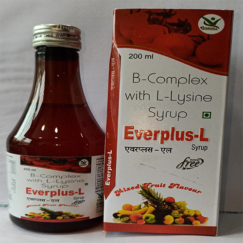 Product Name: Everplus L Syrup , Compositions of Everplus L Syrup  are B-Complex with L-Lysine Syrup  - Orange Biotech Private Limited