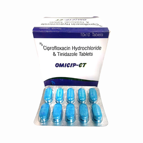 Product Name: OMICIP CT, Compositions of OMICIP CT are Ciprofloxacin Hydrochloride & Tinidazole Tablets - Insta Care Lifesciences