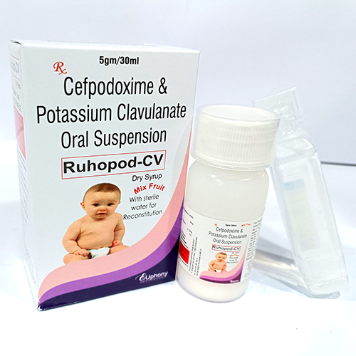 Product Name: Ruhopod CV, Compositions of Ruhopod CV are Cefpodoxime Potassium Clavulanate Oral Suspension - Euphony Healthcare