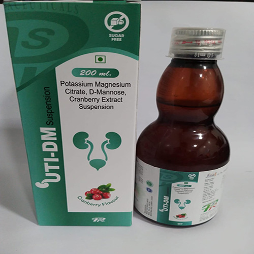 Product Name: UTI DM , Compositions of UTI DM  are Potassium Magnesium Citrate, D-Mannose, Cranberry Extract Suspension  - DM Pharma