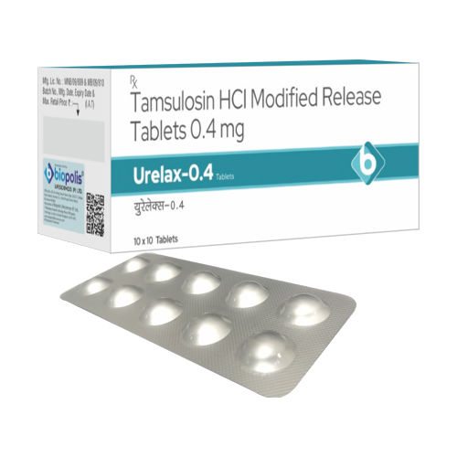 Product Name: URELAX 0.4, Compositions of Tamsulosin Hcl Modified Release Tablets 0.4 mg are Tamsulosin Hcl Modified Release Tablets 0.4 mg - Biopolis Lifesciences Private Limited