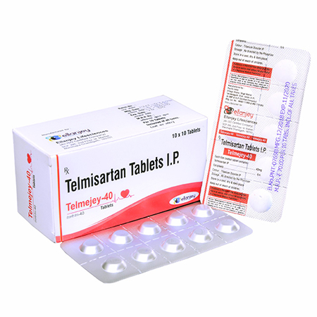 Product Name: Telmejey 40, Compositions of Telmejey 40 are Telmisartan Tablets IP - Ellanjey Lifesciences