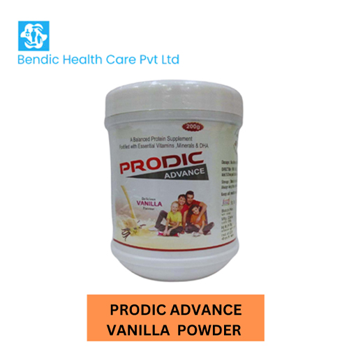 Product Name: PRODIC ADVANCE, Compositions of A Balanced Protein Supplement Fortified with Essential Vitamins, Minerals & DHA are A Balanced Protein Supplement Fortified with Essential Vitamins, Minerals & DHA - Bendic Healthcare Private Limited