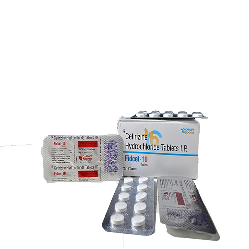 Product Name: Fidcet 10, Compositions of Fidcet 10 are Cetirizine  hydrochloride Tablets I.P  - Cardiff Biocare